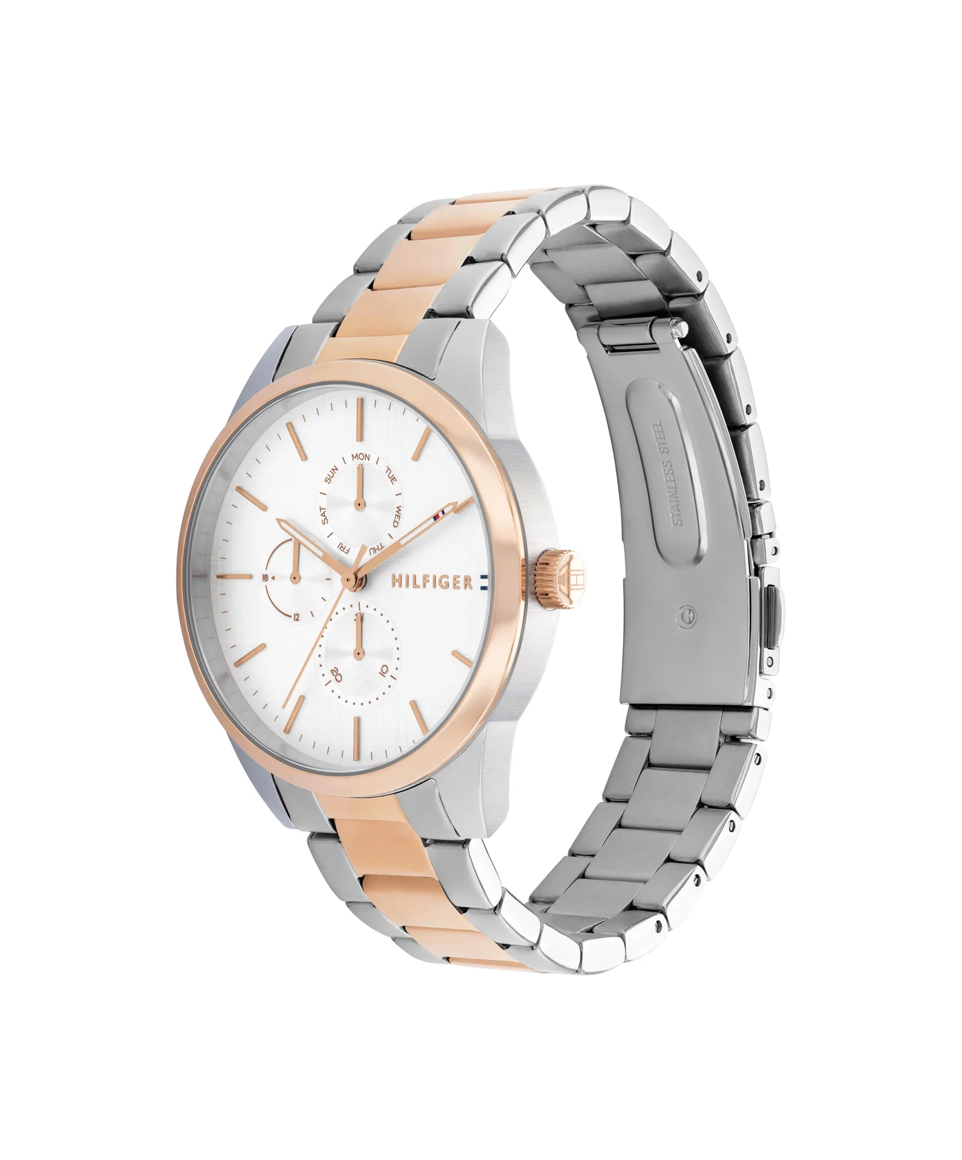 Premium Multifunction Two Tone Stainless Steel Quartz Watch for Women (Gold and Silver, 38mm) 06kya