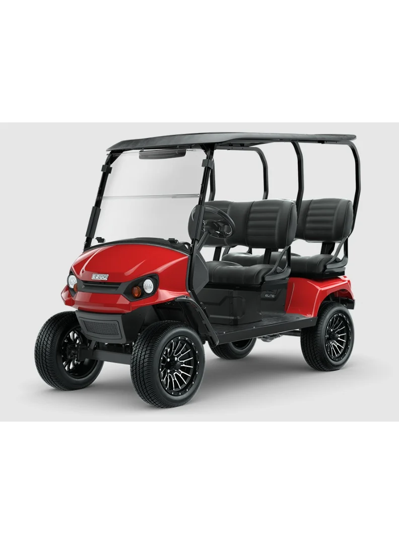 Premium 4-Seater Electric Golf Cart Utility Vehicle (Red, 4-Passenger) ofy5u