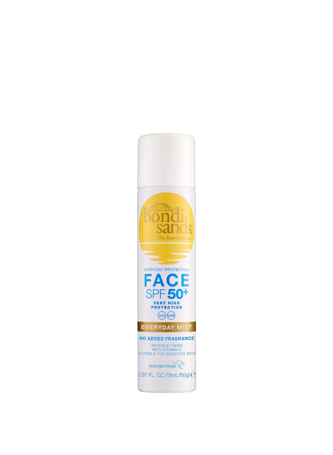 BONDI SANDS SPF 50+ Fragrance Free Face Mist (Lightweight Broad Spectrum Sunscreen Spray for Sensitive Skin, 60g) dug6h