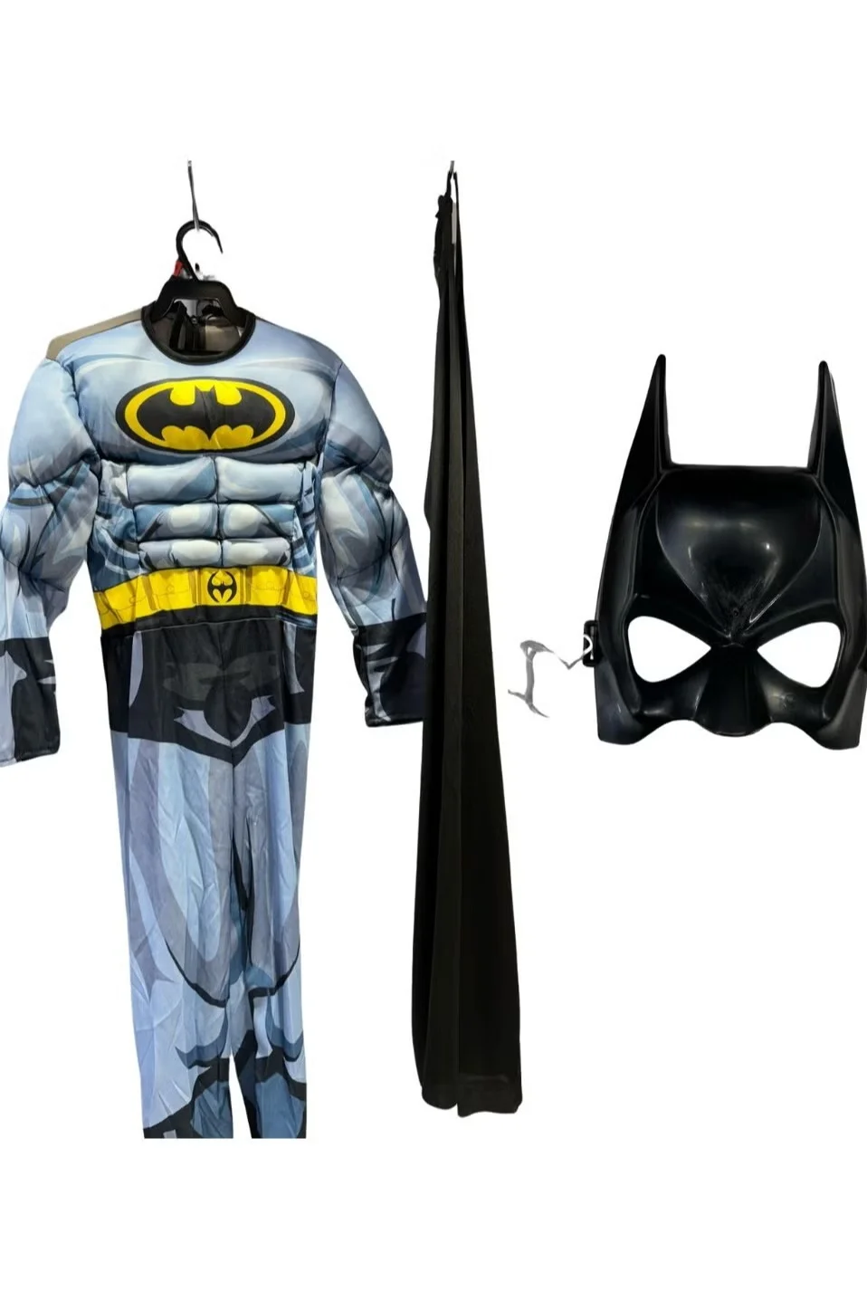 Premium Superhero Muscle Costume Set for Kids (Black, 120 cm) eqf8y