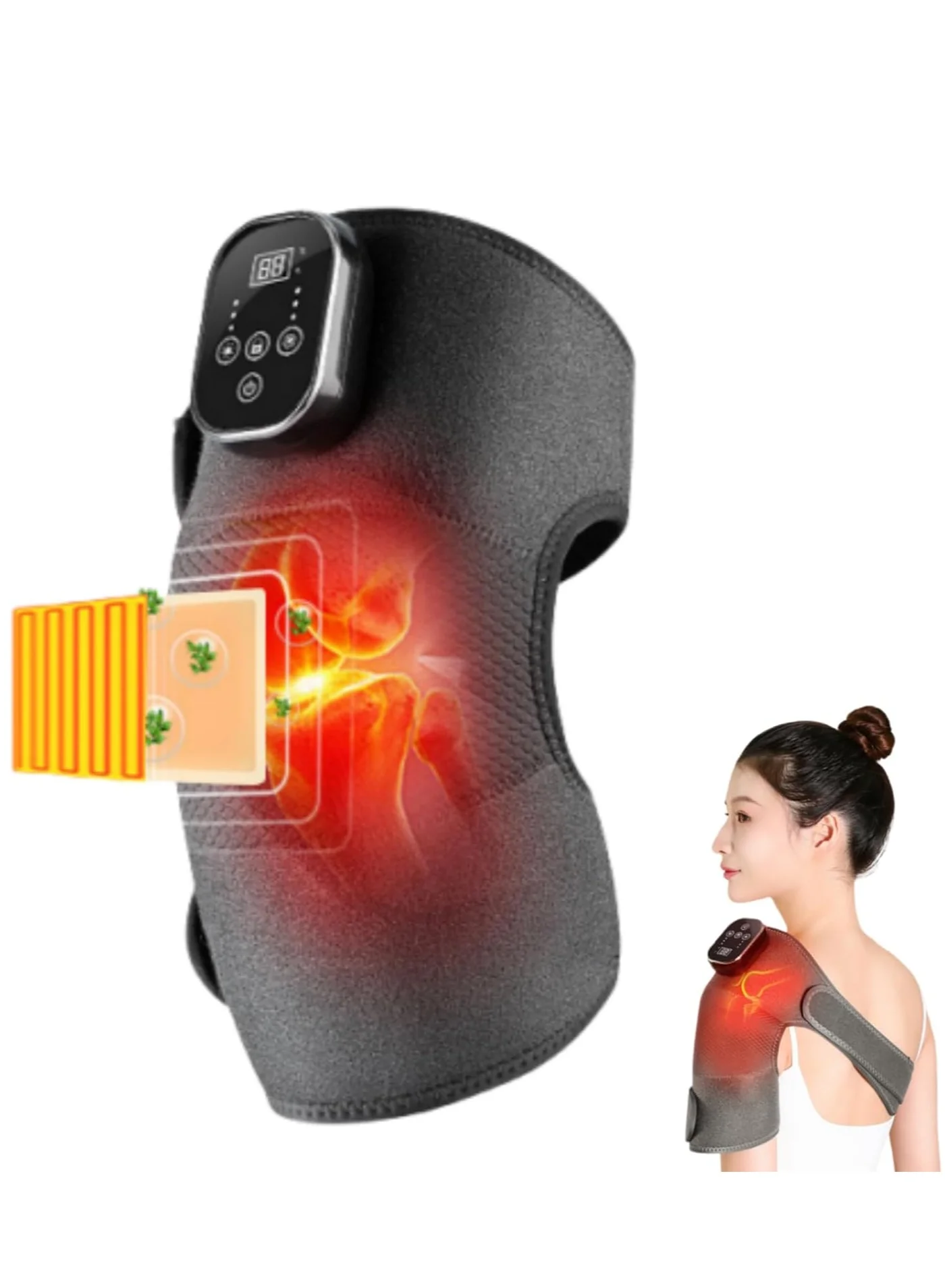 RATSAW Cordless Heated Knee Massager with Adjustable Vibration and Heat Therapy (1 Pack) 533qm