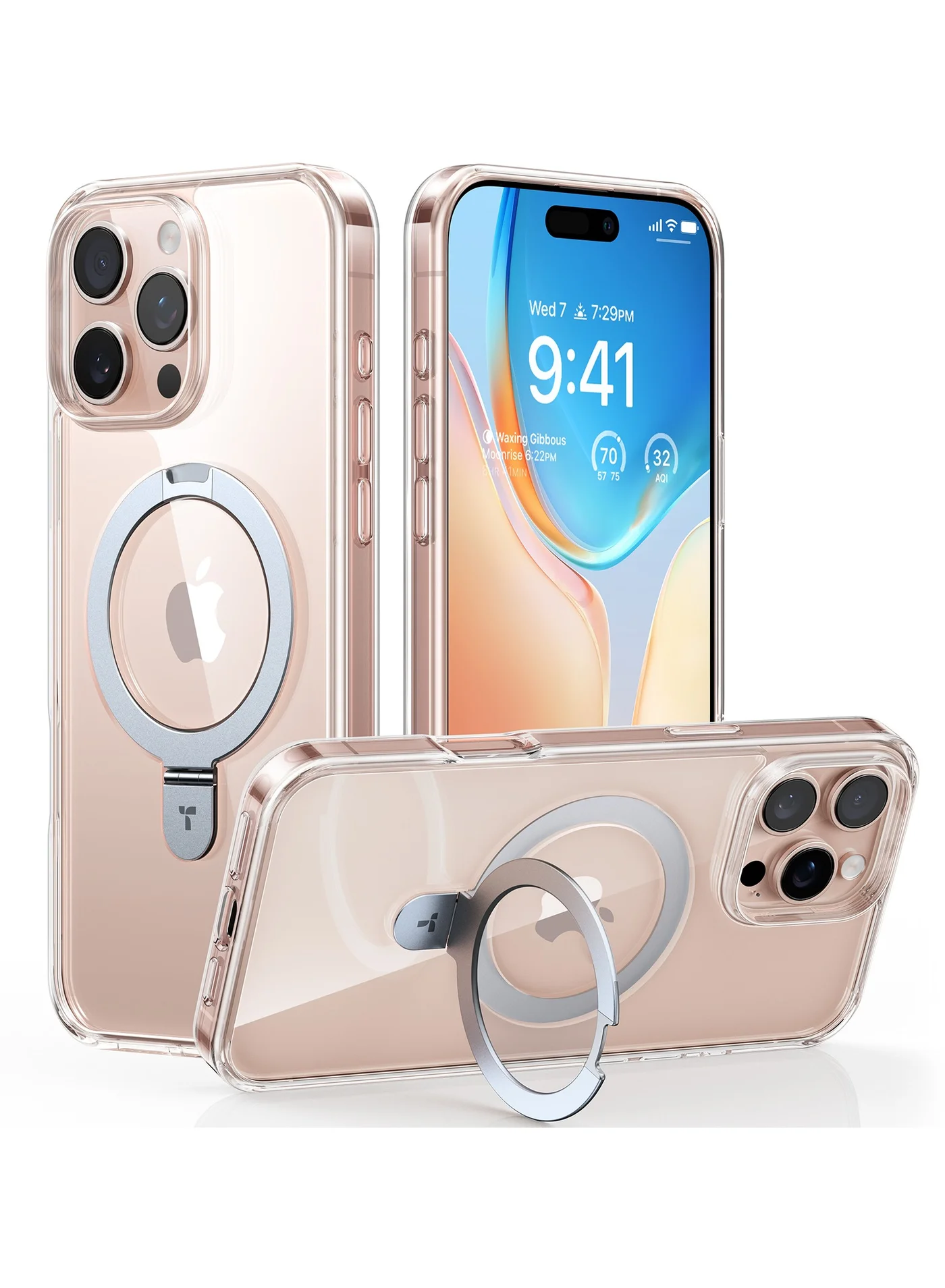 Premium Magnetic Smartphone Protective Case with Integrated Stand for 6.9-inch Devices (Clear, 6.9 inch) 3wa3e