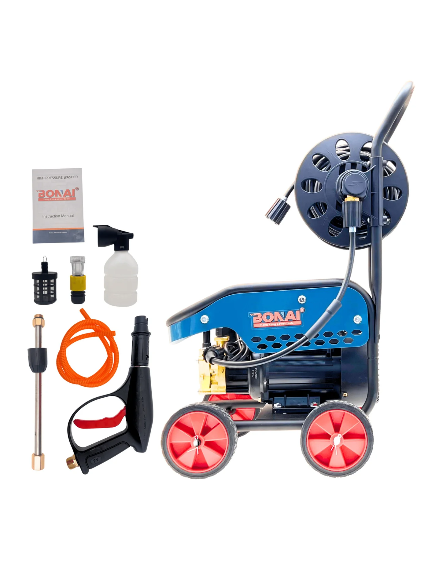 BONAI Electric Pressure Washer 3000W High-Pressure Cleaner with Spray Gun and Detergent Tank for Car and Patio (5800 PSI) ovo3p
