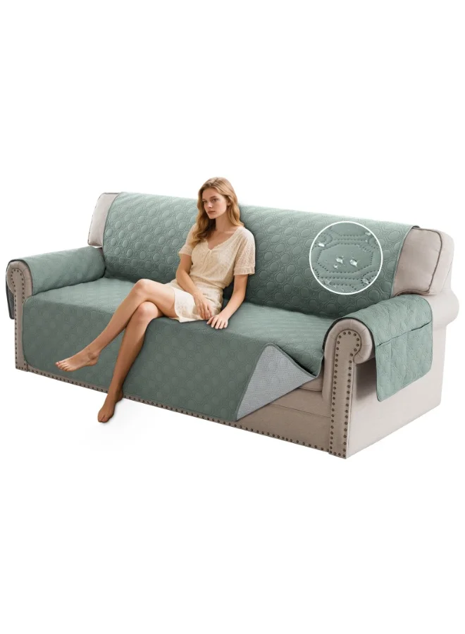 Bukela Waterproof Sofa Slipcover with Storage Pocket and Nonslip Backing (Lily Pad, Sofa Size) yo5ck