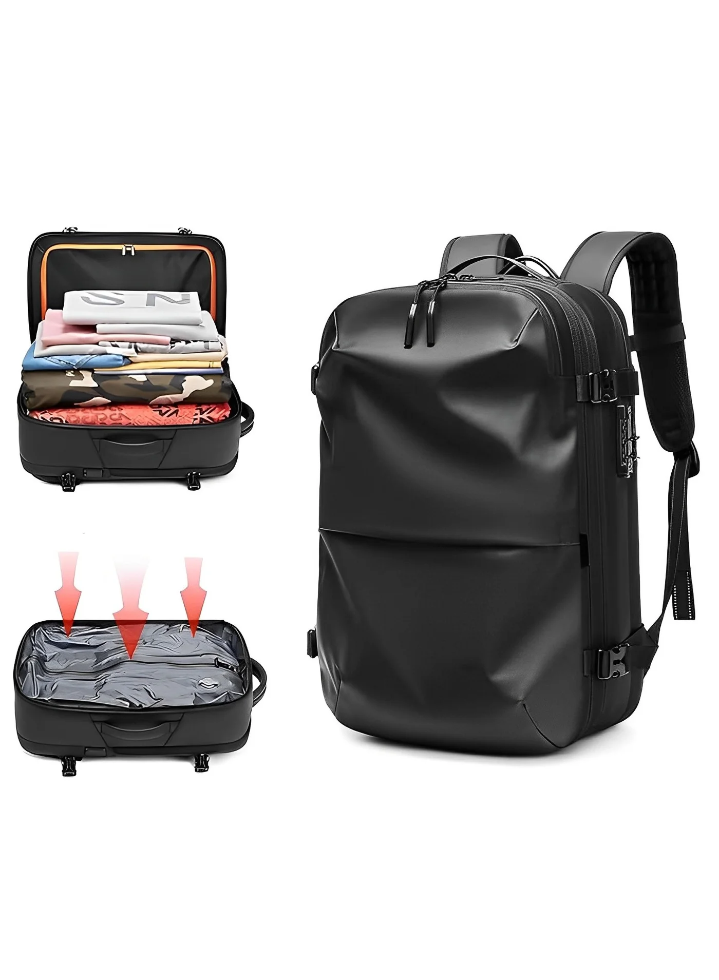 Skycare Business Travel Waterproof Backpack (Large Capacity, Expandable, 60L) d7ecy