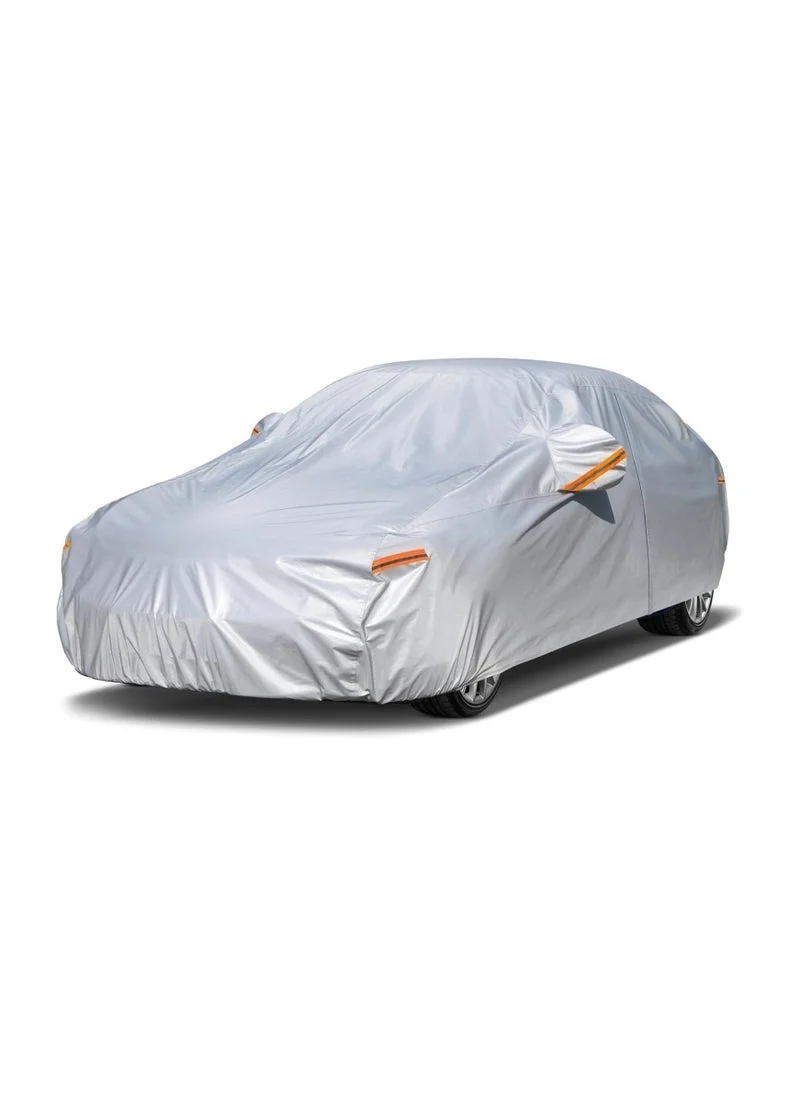 Gulf Trend Universal Sedan Car Cover Waterproof All-Weather Protection (Silver, Fits Sedans up to 480 cm) u8j4d