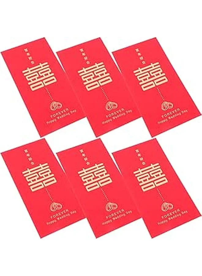 Premium Traditional Chinese Red Envelopes for Wedding and Lunar New Year (Red, 6-Pack) rqwy3