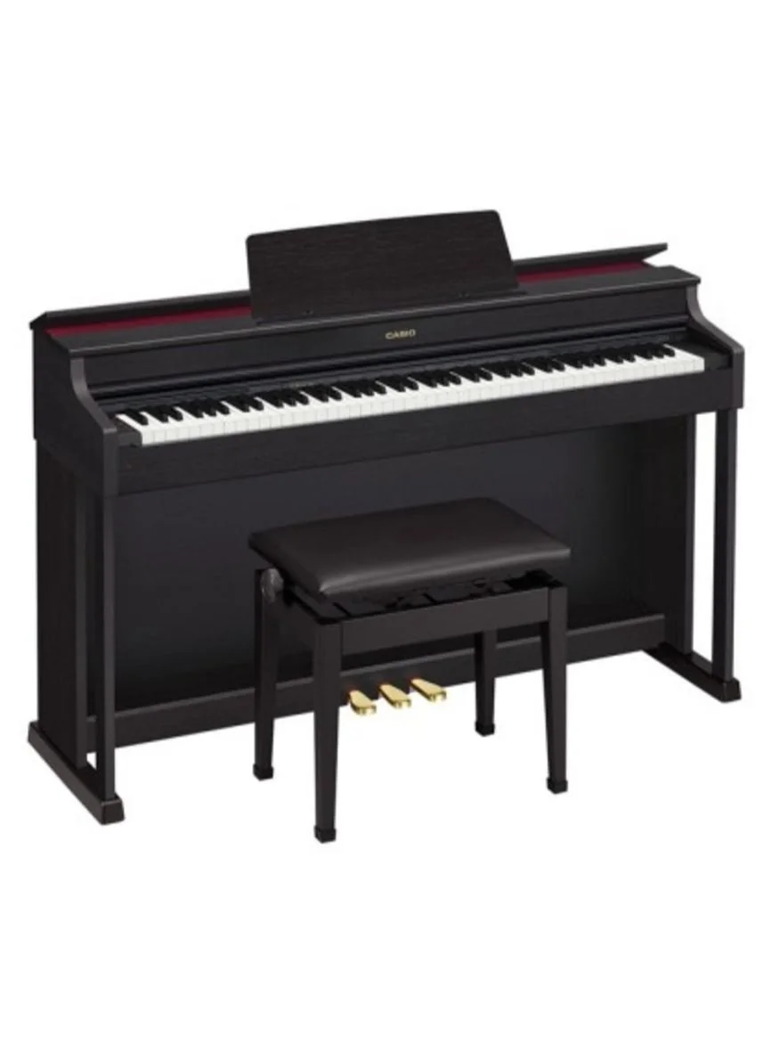 Premium Digital Piano with Bench and Weighted Keys (Black, Full-Size) 4dejn
