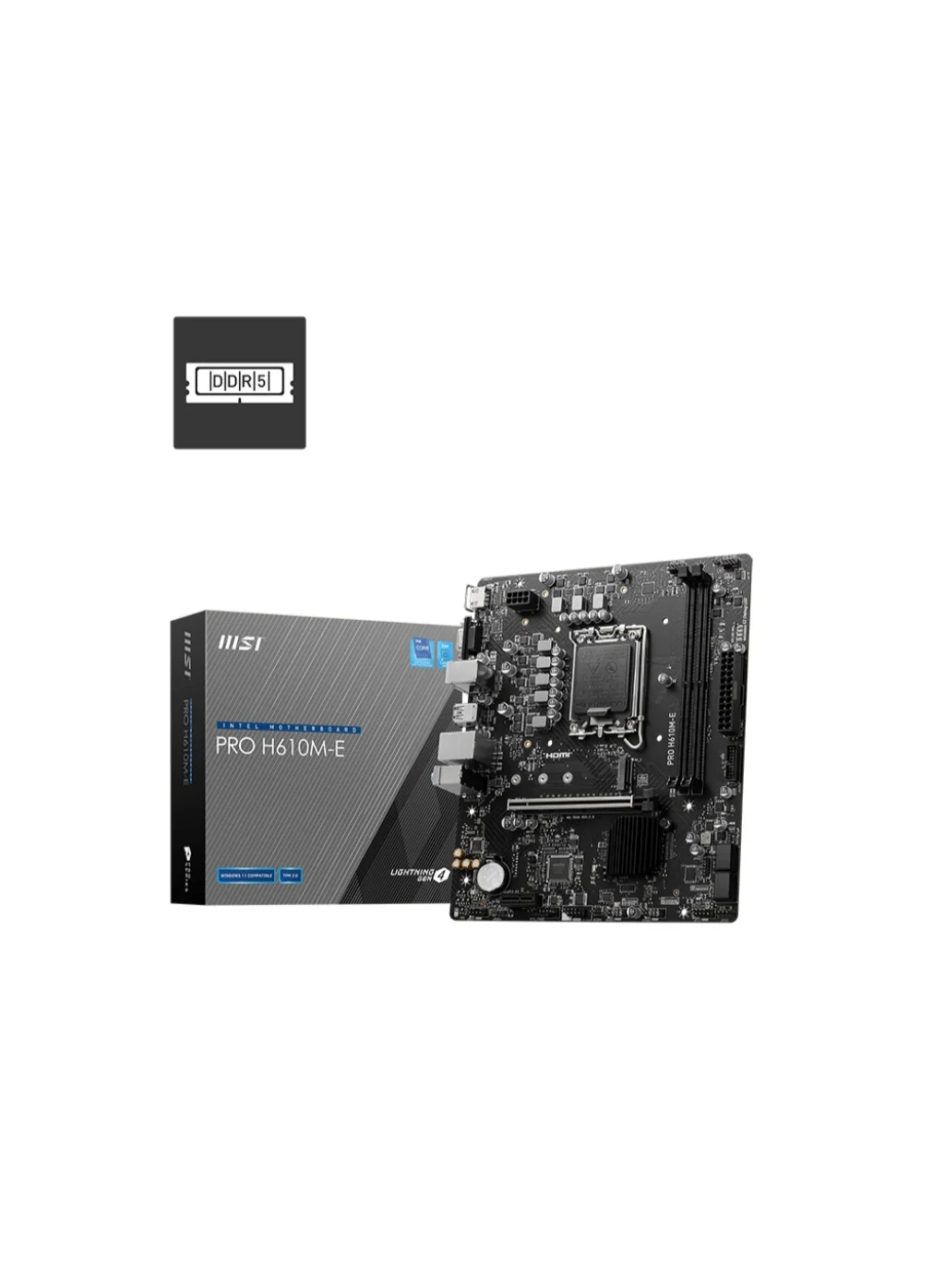 Premium Micro-ATX Motherboard H610 Chipset LGA 1700 DDR5 Support (24.4 cm x 21.1 cm) wu0t1