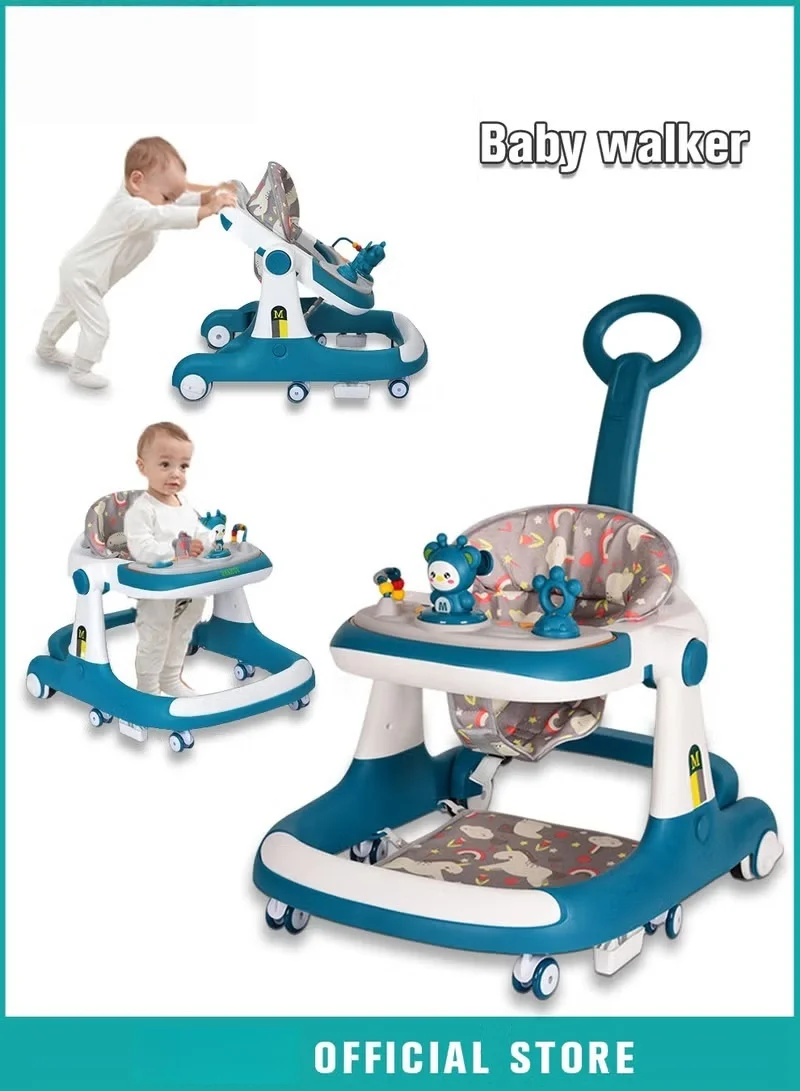 HOOKOR 3-in-1 Baby Walker with Parent Push Handle and Adjustable Height (Multifunction, Comfortable Seat Cushion) 9cqdz