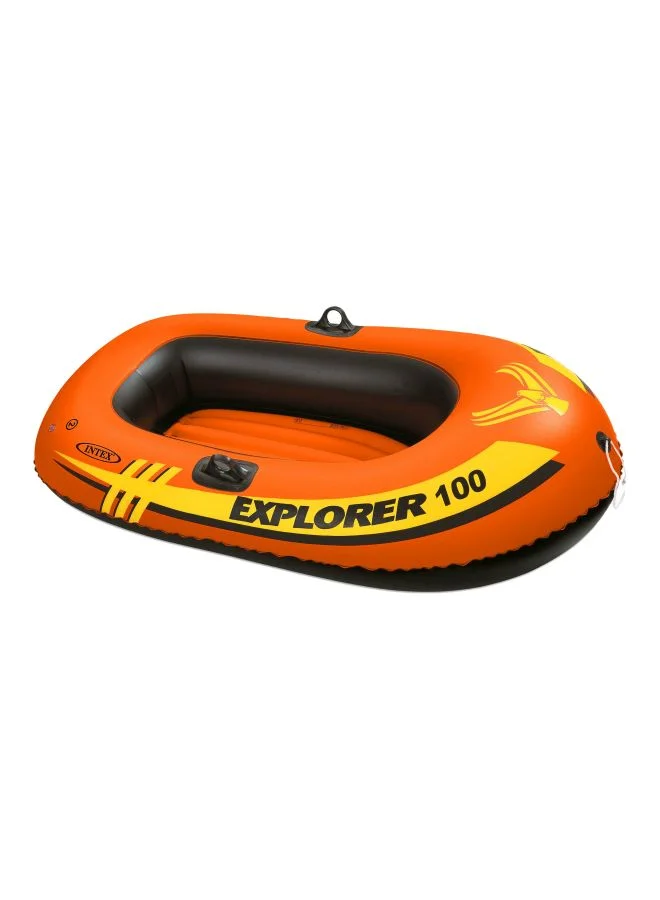 Maujaa Explorer 100 Inflatable Boat Raft (147 cm x 84 cm) - Durable PVC Water Recreation Float for Kids ug4jx
