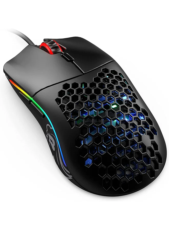Premium Lightweight Wired Gaming Mouse with Honeycomb Shell and High-Precision Sensor (Matte Black, 120mm) jiqnj