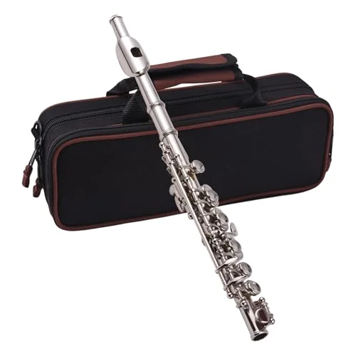 Premium C Key Piccolo Flute White Copper Nickel Plated Instrument for Beginners and Students (White, 32 cm) ce4jx