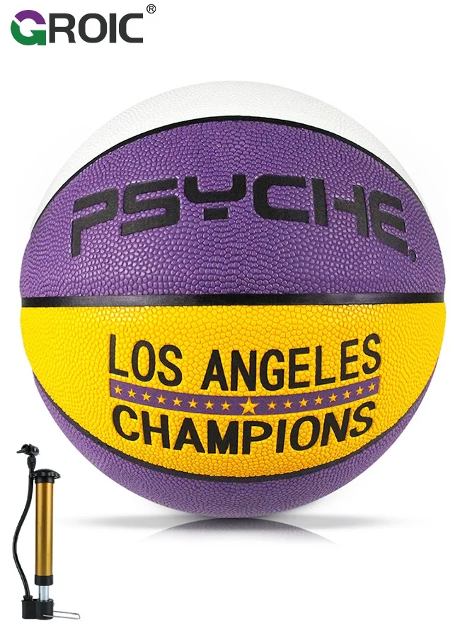 GROIC Performance Composite Basketball (Size 7, 29.5 inches) Textured Grip for Indoor and Outdoor Court Training and Professional Play 7lg7x