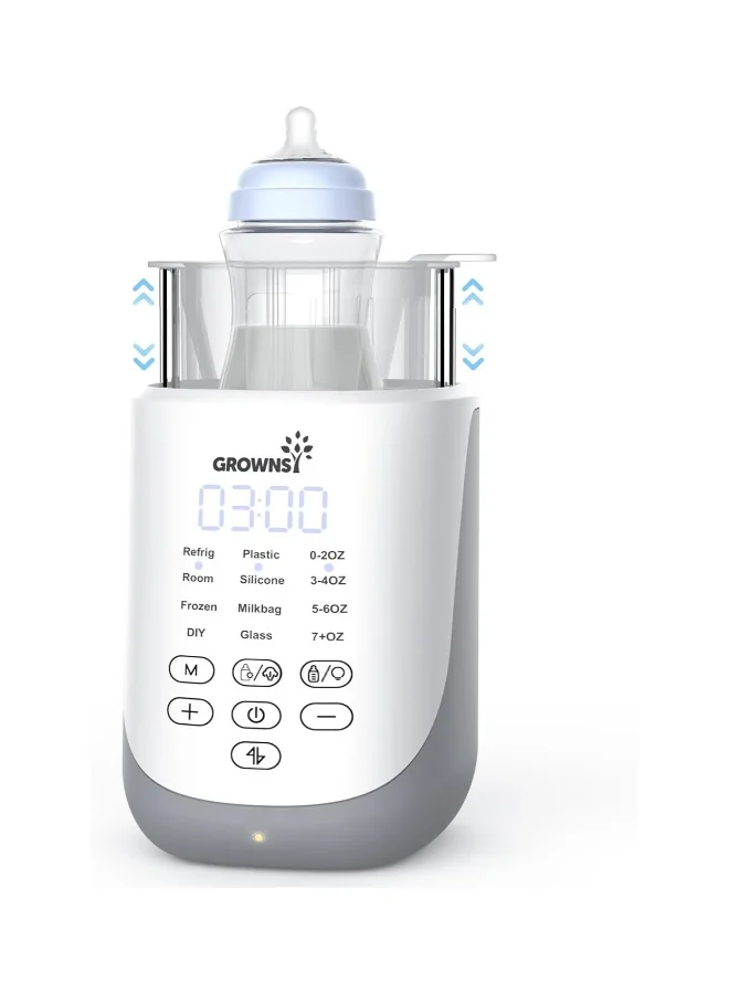 GROWNSY 10-in-1 Fast Baby Milk Warmer with Auto-Lift and Night Light for Breastmilk and Formula (1 Unit) lbhas