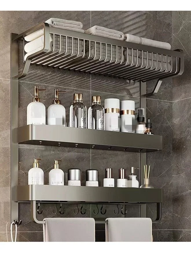Kutis 3-Tier Bathroom Towel Rack Storage Organizer Shelf (Grey, 57 x 15 x 62 cm) 09qq8