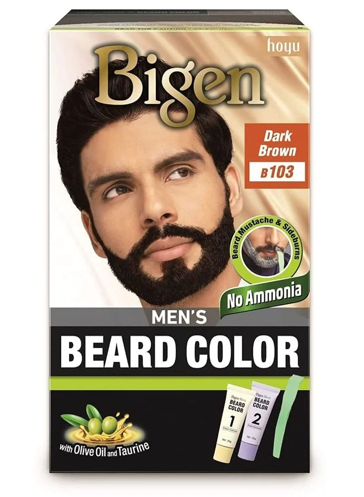 Premium Beard Colorant Ammonia-Free Formula for Men (Dark Brown, 40g) l0plq