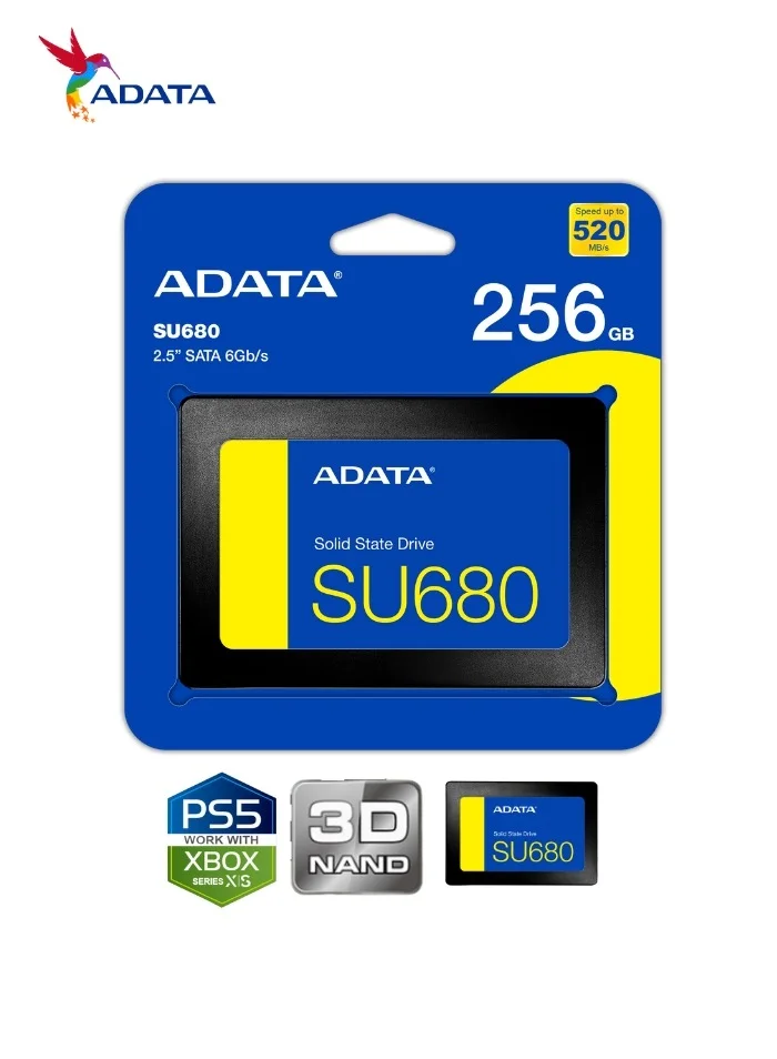 ADATA Ultimate SU680 Internal Solid State Drive High-Speed Storage Upgrade for Laptop Desktop and Gaming Consoles (256GB) annte
