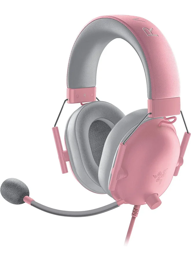 Premium Wired Gaming Headset with 50mm Drivers and Surround Sound Capability (Quartz Pink, One Size) bnefg