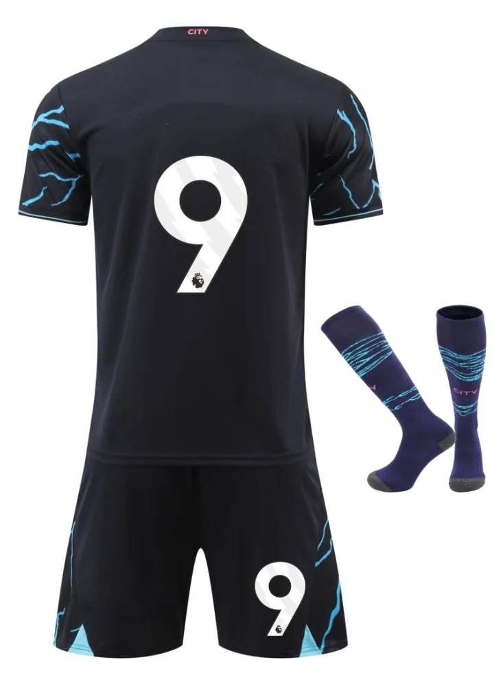 Premium Youth Soccer Training Jersey Set Breathable Polyester Sports Uniform for Kids (Blue, 140 cm) nd2ce