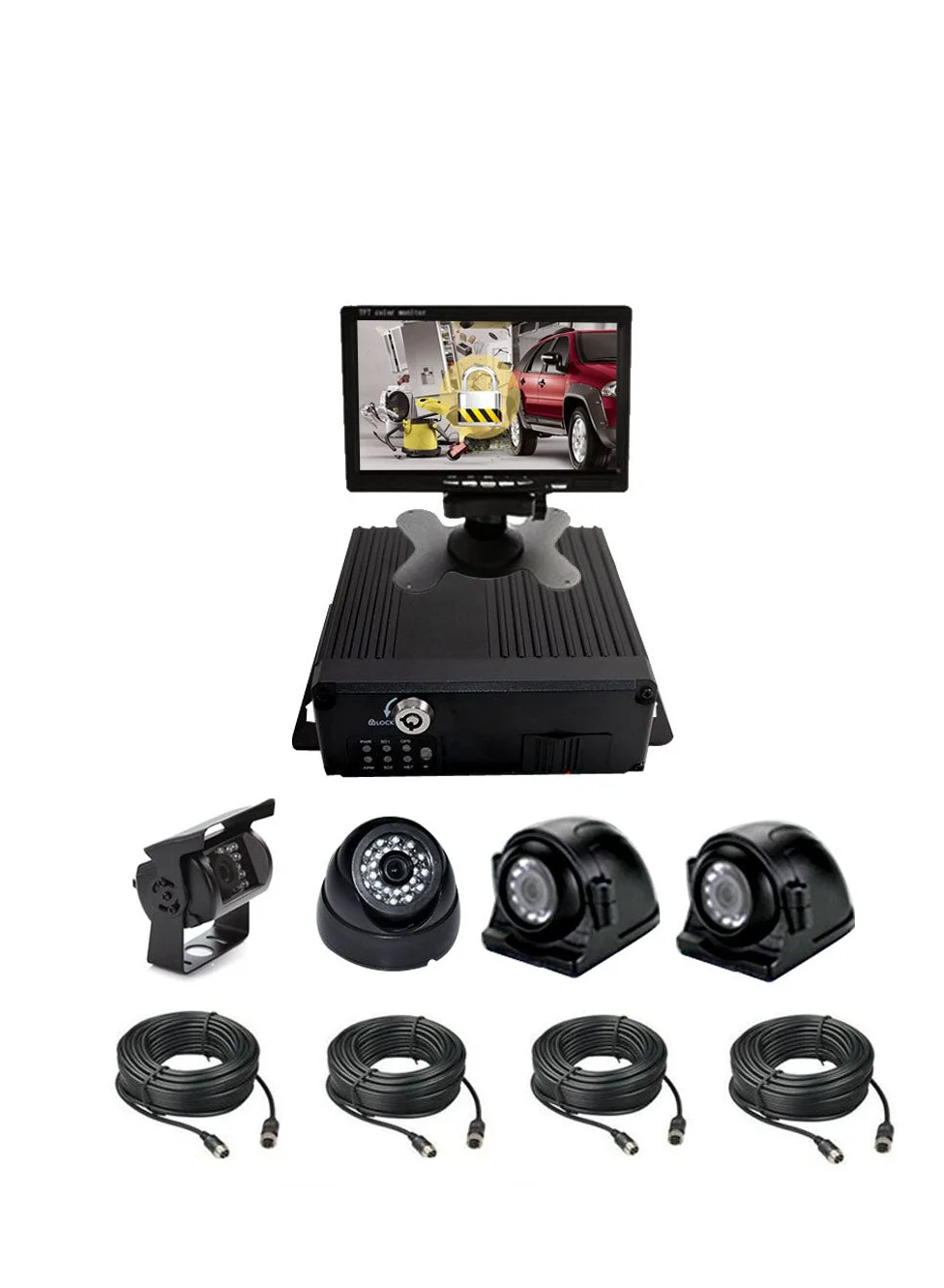 Crony 4-Channel Mobile Vehicle DVR Kit 1080P Full HD AHD Video Recorder System for Cars and Trucks lo707