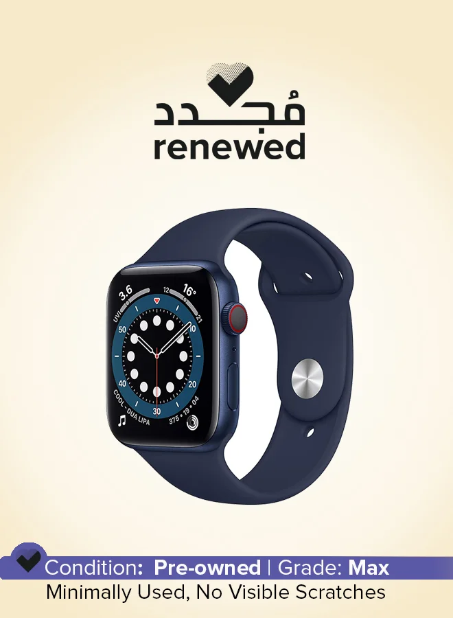 Premium Smart GPS Cellular Smartwatch 44mm Aluminium Case with Sport Band (Blue) l3v9i