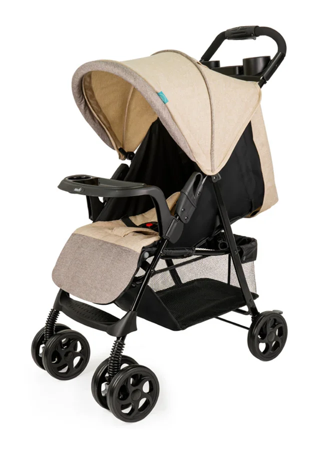 Moon Metro Urban Baby Stroller Premium Lightweight Foldable Pushchair for Newborns (Beige) wx654