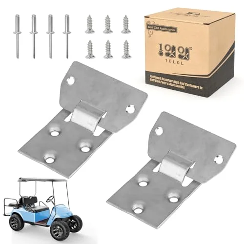 10L0L Golf Cart Seat Bottom Hinge Plate Set for Utility Vehicles (2 Pack, Heavy-Duty Metal) 20ypd