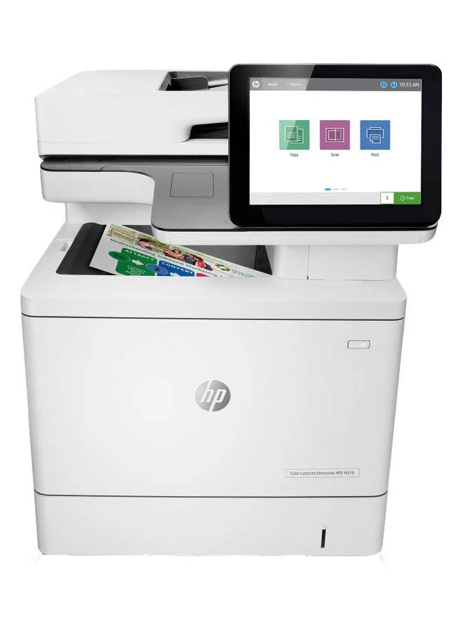Professional Color Laser Multifunction Printer Enterprise MFP M578dn Print Copy Scan Fax (White, 80000 Pages Monthly Duty Cycle) wj49d