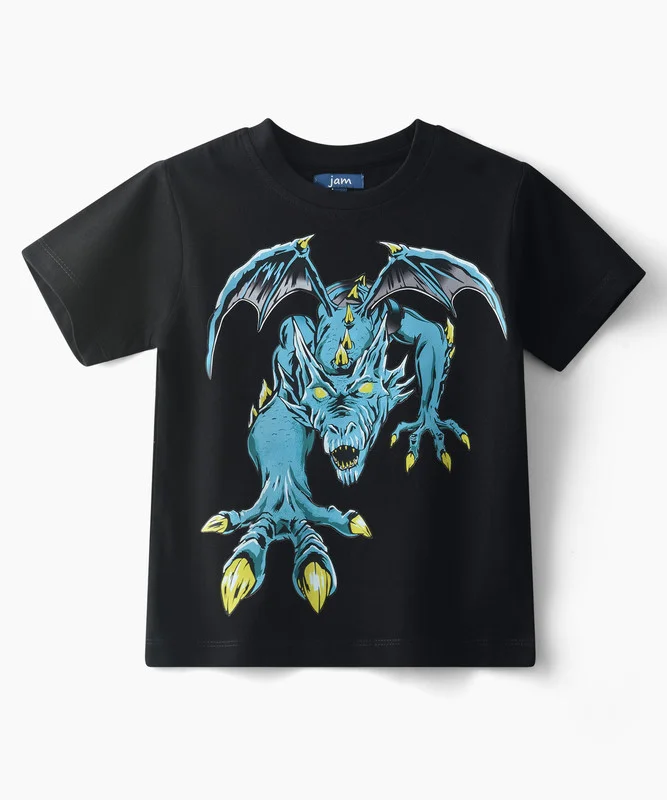 JAM Boys Graphic Short Sleeve T-Shirt Premium Cotton Casual Tee (Kids, 120 cm) ayi1z