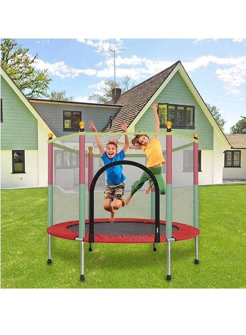 Gulf Trend Recreational Trampoline for Kids with Safety Enclosure Net (152 cm, 200 kg Capacity) qkwjw