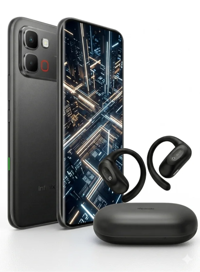 Premium 5G Curved Smartphone with Earbuds 16GB RAM 256GB Storage 6500mAh Battery 6.78-inch AMOLED Display (Black) qddmo