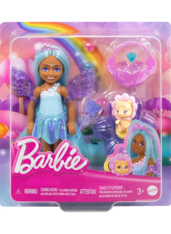 Fantasy Fairy Doll Playset with Pet Kitten and Accessories for Imaginative Pretend Play (Kids, 15 cm) 3z370