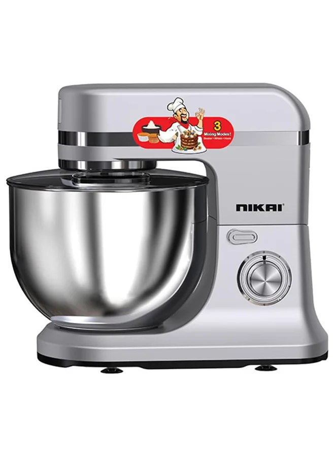 NIKAI Kitchen Stand Mixer with Stainless Steel Bowl and LED Display (1500W, Silver) k4uy8