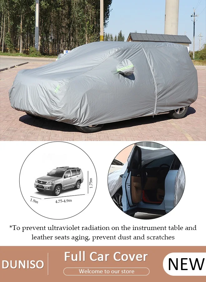 DUNISO Full Car Cover SUV Sedan Universal Fit Weatherproof UV Protection Heat Shield (YXL Size) zt0q4