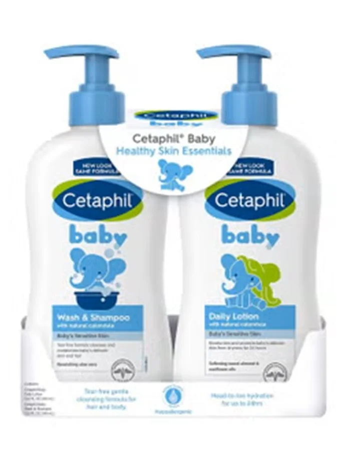 Gentle Baby Wash and Shampoo with Daily Body Lotion Set (2 x 800 mL) kdfak