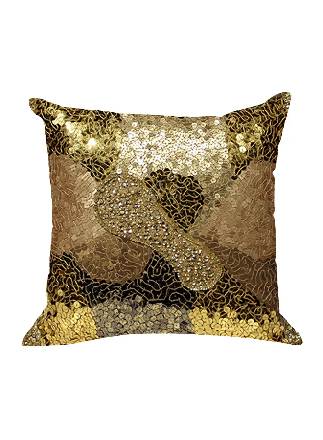 OraOnline Decorative Throw Pillow (Gold, 40x40cm) Premium Fabric Accent Cushion for Living Room and Bedroom v10ms