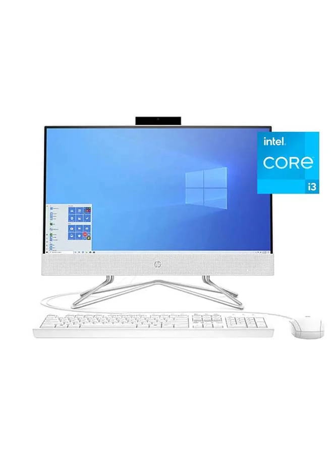 All-In-One Desktop PC 21.5-Inch Display Intel Core i3 4GB RAM 256GB SSD Windows 11 Home (White, English/Arabic Keyboard) ew6ix
