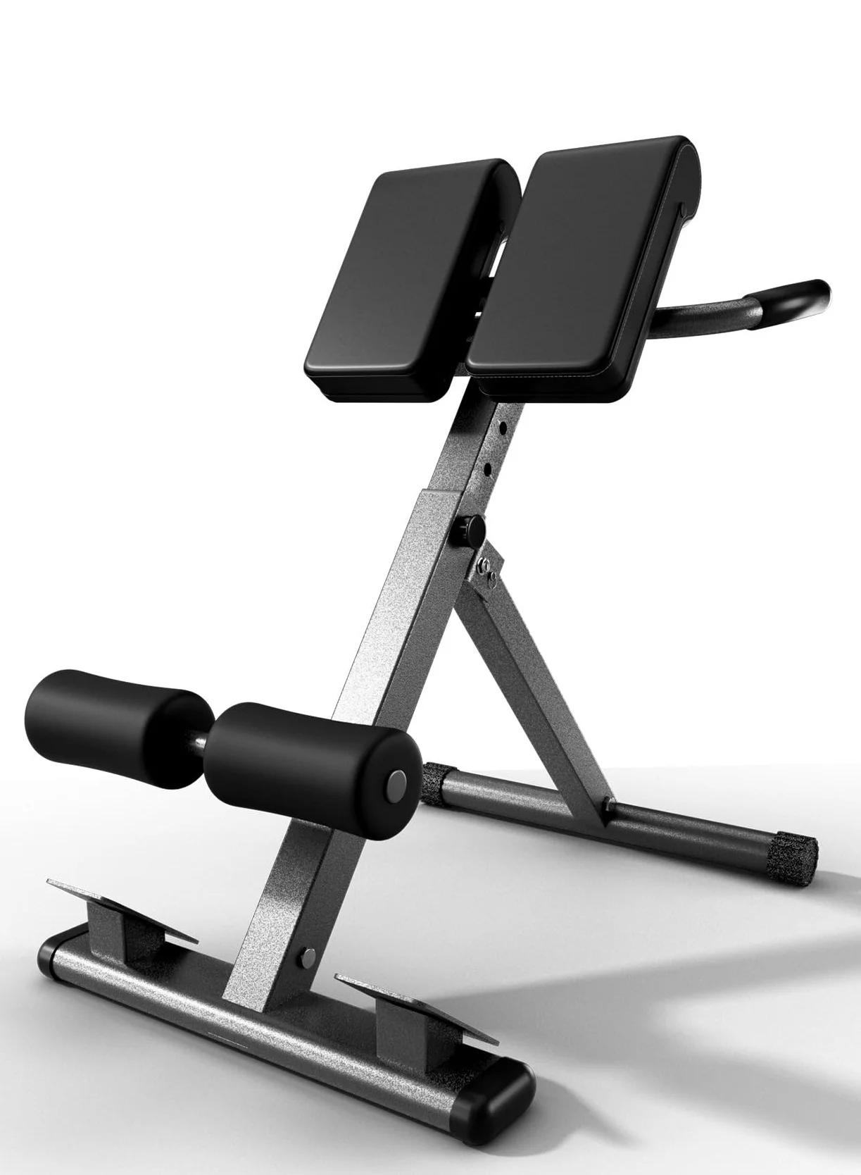 WALALLA Roman Chair Hyperextension Bench Adjustable Back Extension Machine for Home Gym (Foldable, Black) s2ymx