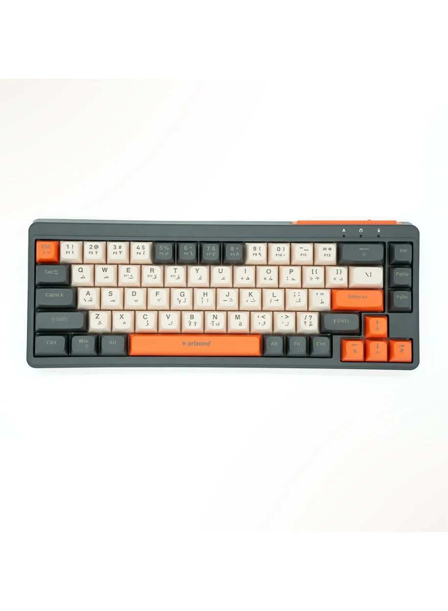Arizone BK-036 Dual Mode Wireless Keyboard (RGB, Arabic/English Layout, Bluetooth/Wireless) 678u7
