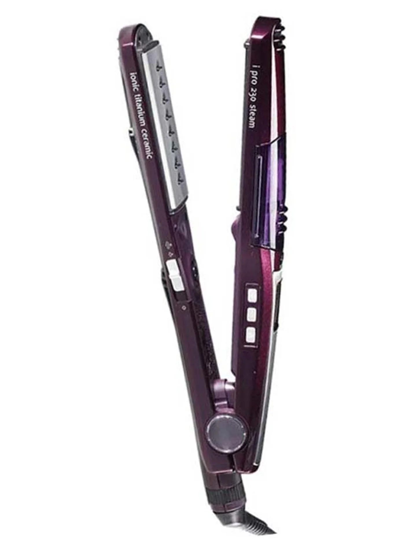Professional Steam Hair Straightener with Nano Titanium Ceramic Plates (Purple, 1 Unit) 3v4r2