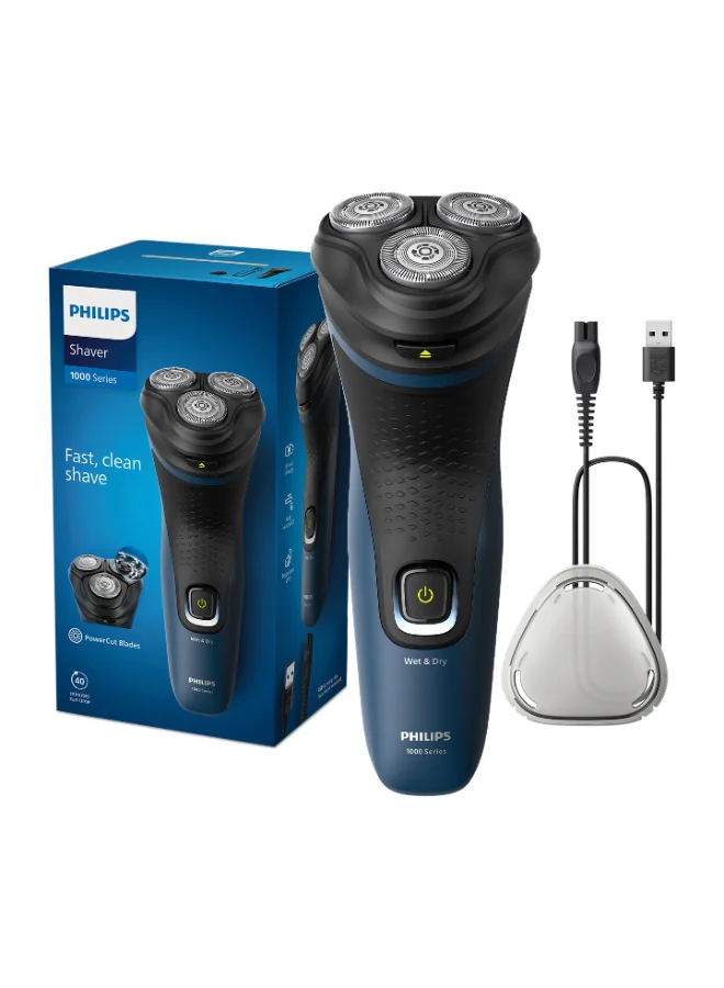 Professional Electric Shaver Wet & Dry Cordless Grooming Tool with 3D Floating Heads (Blue, 1 Unit) k02ah