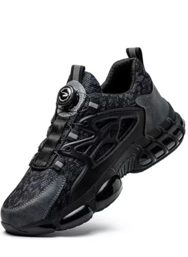 VICTGOAL Steel Toe Work Shoes for Men Lightweight Puncture Proof Safety Footwear (Slip On, Black, 42 EU) y7dr3