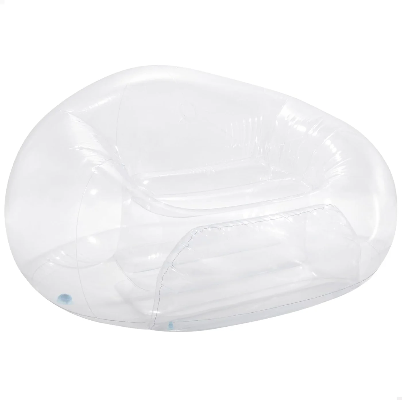 Premium Inflatable Beanless Bag Chair Comfortable Lounge Seat for Indoor and Outdoor Use (Clear, 107 cm x 104 cm x 69 cm) h0njp