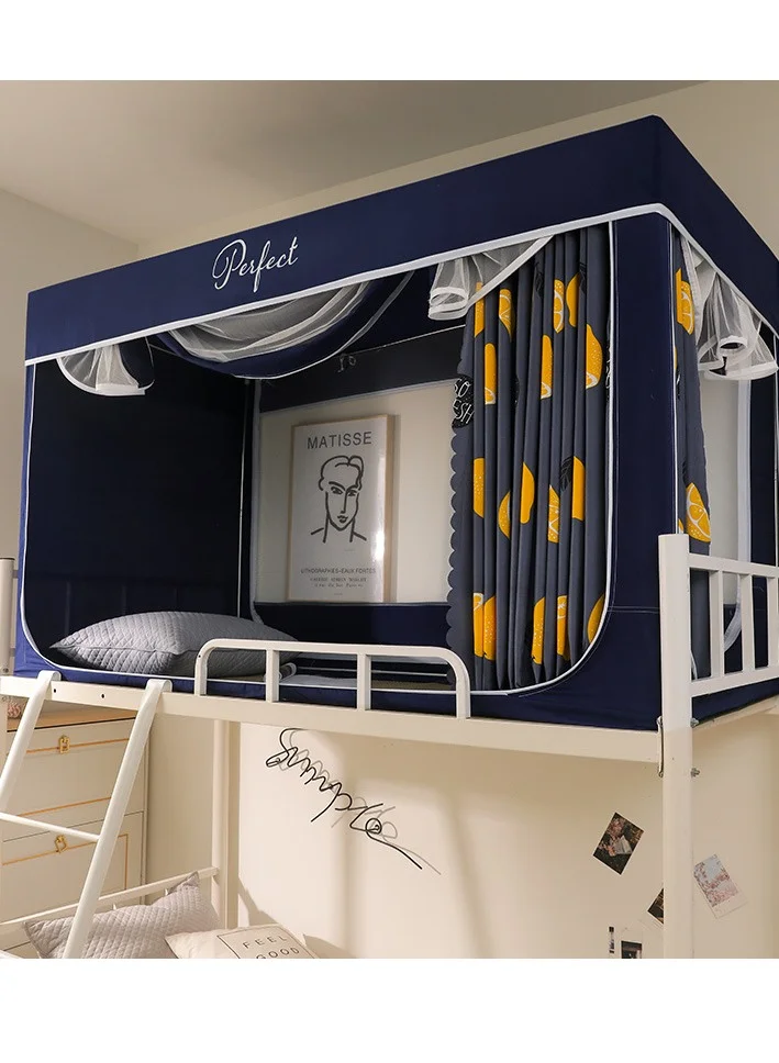 Bluejw Bed Canopy Tent Privacy Curtain with Frame (Blue, 190x90x110 cm) - Premium Shading Cloth for Student Dormitory and Kids Bedroom scel5