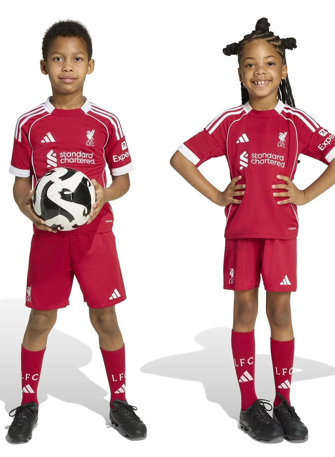 Sport Kids Home Football Jersey Set 25/26 Season Premium Breathable Athletic Kit (Red, Kids) fh90h