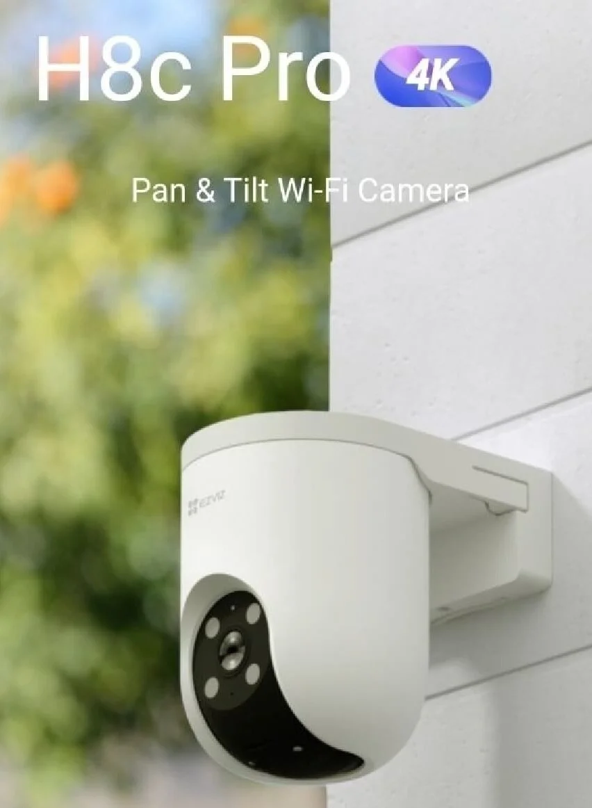 EZVIZ H8c Pro 4K Outdoor Security Camera, 8MP Ultra HD Wi-Fi Pan & Tilt Surveillance with AI Human & Vehicle Detection and Color Night Vision (White) gzzsd