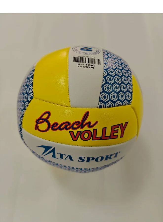 Ta Sport Professional Beach Volleyball 18-Panel Durable PU-PVC Construction (Yellow/White/Blue, Size 5) rhiuz