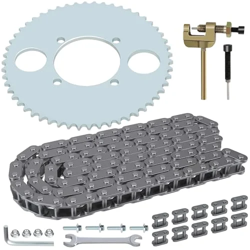 YOXUFA T8F Drive Chain and 54T Rear Sprocket Kit with Chain Breaker Tool (54mm Bore, 116 Links) for 43cc 47cc 49cc Mini Moto ATV Dirt Bike y2nut
