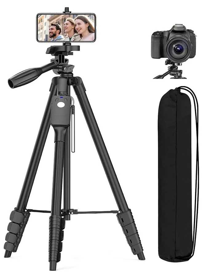 TONEOF Professional Aluminum Camera Tripod Stand, Portable Travel Tripod with Phone Mount & Remote (170cm) f1e3k